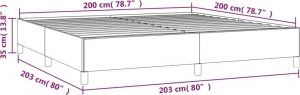 vidaXL vidaXL Rama łóżka, ciemnoszara, 200x200 cm, tapicerowana aksamitem 9