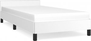 vidaXL vidaXL Rama łóżka z zagłówkiem, biała, 100x200cm, obite sztuczną skórą 2