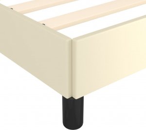 vidaXL vidaXL Rama łóżka z zagłówkiem, kremowa, 120x200 cm, sztuczna skóra 7