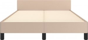 vidaXL vidaXL Rama łóżka z zagłówkiem, cappuccino, 120x200 cm, sztuczną skórą 5