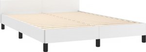 vidaXL vidaXL Rama łóżka z zagłówkiem, biała, 140x200cm, obita sztuczną skórą 4