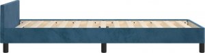 vidaXL vidaXL Rama łóżka z zagłówkiem, ciemnoniebieska, 90x200 cm, aksamitna 6