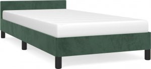 vidaXL vidaXL Rama łóżka z zagłówkiem, ciemnozielona, 100x200 cm, aksamitna 2