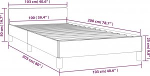 vidaXL vidaXL Rama łóżka z zagłówkiem, różowa, 100x200 cm, aksamitna 9