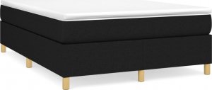 vidaXL Łóżko kontynentalne, czarne, tapicerowane tkaniną, 140x200 cm 2