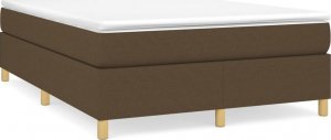 vidaXL Łóżko kontynentalne, ciemnobrązowe, obite tkaniną, 140x200 cm 2
