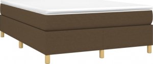 vidaXL Łóżko kontynentalne, ciemnobrązowe, obite tkaniną, 140x200 cm 3