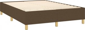 vidaXL Łóżko kontynentalne, ciemnobrązowe, obite tkaniną, 140x200 cm 4