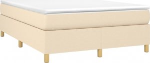 vidaXL Łóżko kontynentalne, kremowe, tapicerowane tkaniną, 140x200 cm 3