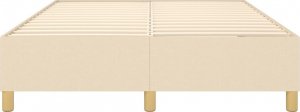 vidaXL Łóżko kontynentalne, kremowe, tapicerowane tkaniną, 140x200 cm 5