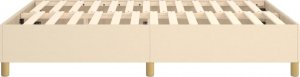 vidaXL Łóżko kontynentalne, kremowe, tapicerowane tkaniną, 140x200 cm 6
