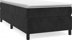 vidaXL vidaXL Łóżko kontynentalne, czarne, obite aksamitem, 80x200 cm 2
