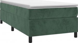 vidaXL vidaXL Łóżko kontynentalne, ciemnozielona, 80x200 cm, obite aksamitem 3