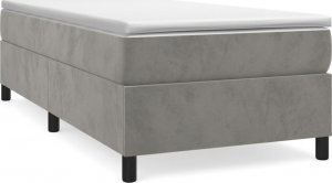 vidaXL vidaXL Łóżko kontynentalne, jasnoszare, obite aksamitem, 90x190 cm 2