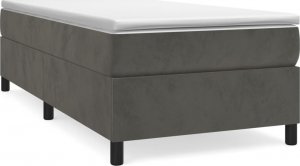 vidaXL vidaXL Łóżko kontynentalne, ciemnoszare, obite aksamitem, 90x190 cm 2