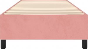 vidaXL vidaXL Łóżko kontynentalne, różowa, 90x200 cm, tapicerowana aksamitem 5