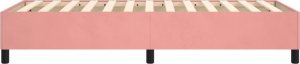 vidaXL vidaXL Łóżko kontynentalne, różowa, 90x200 cm, tapicerowana aksamitem 6