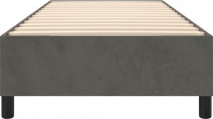 vidaXL vidaXL Łóżko kontynentalne, ciemnoszare, obite aksamitem, 100x200 cm 5