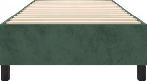 vidaXL vidaXL Łóżko kontynentalne, ciemnozielona, 100x200 cm, obite aksamitem 5