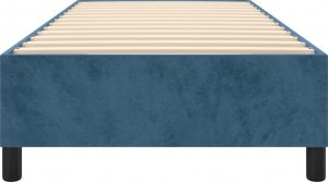 vidaXL vidaXL Łóżko kontynentalne, ciemnoniebieska, 100x200cm obite aksamitem 5