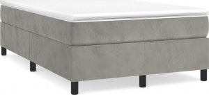 vidaXL vidaXL Łóżko kontynentalne, jasnoszare, 120x200 cm, obite aksamitem 2