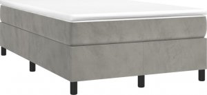 vidaXL vidaXL Łóżko kontynentalne, jasnoszare, 120x200 cm, obite aksamitem 3