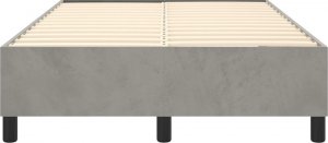 vidaXL vidaXL Łóżko kontynentalne, jasnoszare, 120x200 cm, obite aksamitem 5