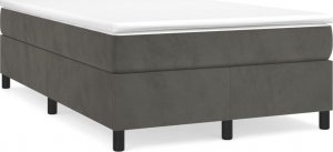 vidaXL vidaXL Łóżko kontynentalne, ciemnoszare, obite aksamitem, 120x200 cm 2