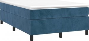 vidaXL vidaXL Łóżko kontynentalne, ciemnoniebieska, 120x200cm obite aksamitem 3