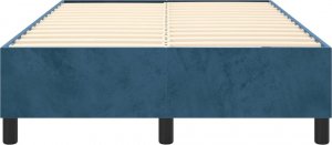 vidaXL vidaXL Łóżko kontynentalne, ciemnoniebieska, 120x200cm obite aksamitem 5