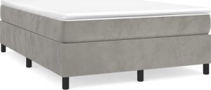 vidaXL vidaXL Łóżko kontynentalne, jasnoszare, obite aksamitem, 140x190 cm 2