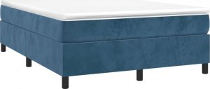 vidaXL vidaXL Łóżko kontynentalne, ciemnoniebieska, 140x190cm obite aksamitem 3
