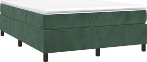 vidaXL vidaXL Łóżko kontynentalne, ciemnozielona, 140x200 cm, obite aksamitem 3