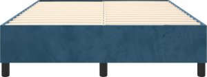 vidaXL vidaXL Łóżko kontynentalne, ciemnoniebieska, 140x200cm obite aksamitem 5