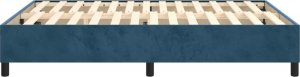 vidaXL vidaXL Łóżko kontynentalne, ciemnoniebieska, 140x200cm obite aksamitem 6