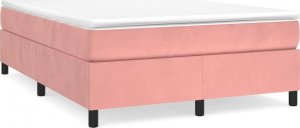 vidaXL vidaXL Łóżko kontynentalne, różowa, 140x200 cm, tapicerowana aksamitem 2
