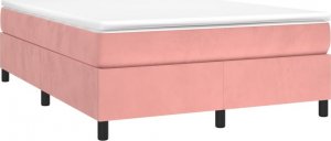 vidaXL vidaXL Łóżko kontynentalne, różowa, 140x200 cm, tapicerowana aksamitem 3