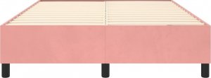 vidaXL vidaXL Łóżko kontynentalne, różowa, 140x200 cm, tapicerowana aksamitem 5