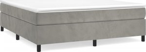 vidaXL vidaXL Łóżko kontynentalne, jasnoszare, 160x200 cm, obite aksamitem 2