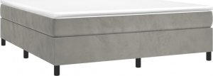vidaXL vidaXL Łóżko kontynentalne, jasnoszare, 160x200 cm, obite aksamitem 3