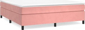 vidaXL vidaXL Łóżko kontynentalne, różowa, 160x200 cm, tapicerowana aksamitem 2