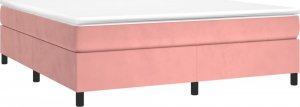 vidaXL vidaXL Łóżko kontynentalne, różowa, 160x200 cm, tapicerowana aksamitem 3
