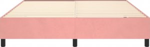 vidaXL vidaXL Łóżko kontynentalne, różowa, 160x200 cm, tapicerowana aksamitem 5