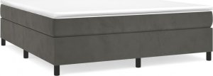 vidaXL vidaXL Łóżko kontynentalne, ciemnoszare, obite aksamitem, 180x200 cm 2