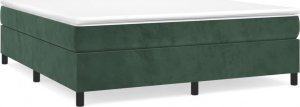 vidaXL vidaXL Łóżko kontynentalne, ciemnozielona, 180x200 cm, obite aksamitem 2