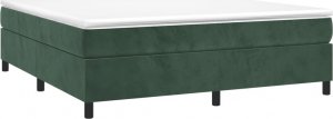 vidaXL vidaXL Łóżko kontynentalne, ciemnozielona, 180x200 cm, obite aksamitem 3