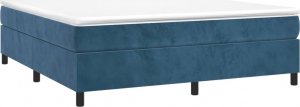 vidaXL vidaXL Łóżko kontynentalne, ciemnoniebieska, 180x200cm obite aksamitem 3
