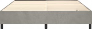 vidaXL vidaXL Łóżko kontynentalne, jasnoszare, 200x200 cm, obite aksamitem 5