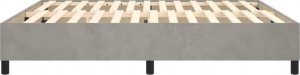 vidaXL vidaXL Łóżko kontynentalne, jasnoszare, 200x200 cm, obite aksamitem 6