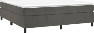 vidaXL vidaXL Łóżko kontynentalne, ciemnoszare, obite aksamitem, 200x200 cm 3